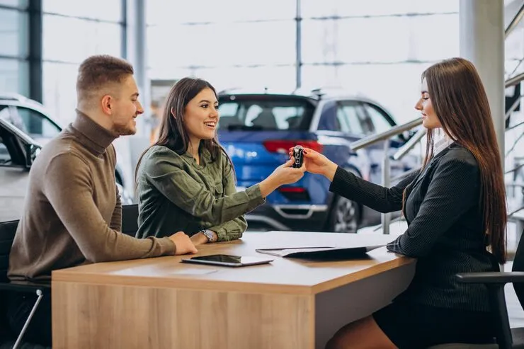 Car dealership POS in use
