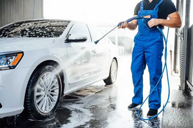 Car wash POS in use