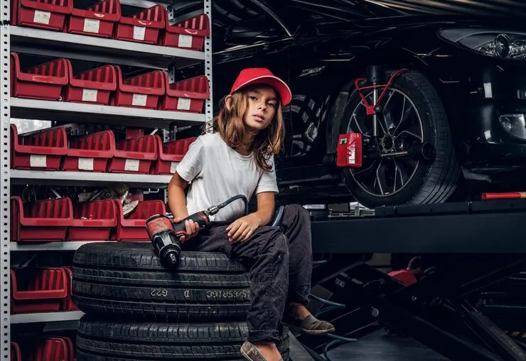Tire shop POS in use