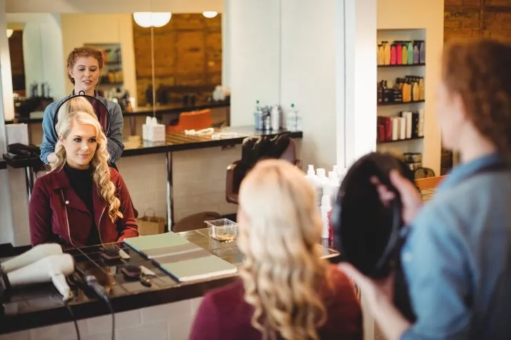 Hair supply shop POS in use