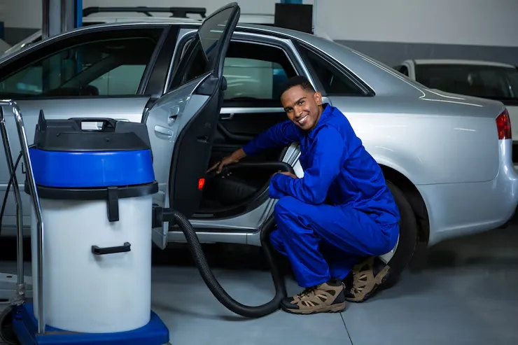 Mobile car wash and detailing POS in use