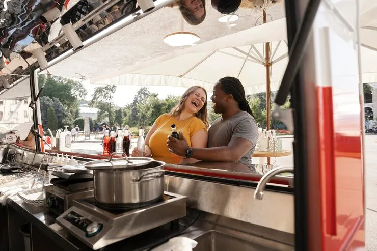 Food truck POS in use