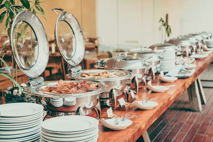 Catering services POS in use