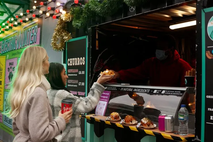 Food truck and cart POS in use