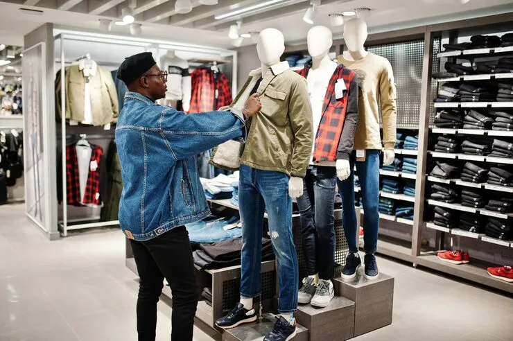 Clothing and apparel store POS in use